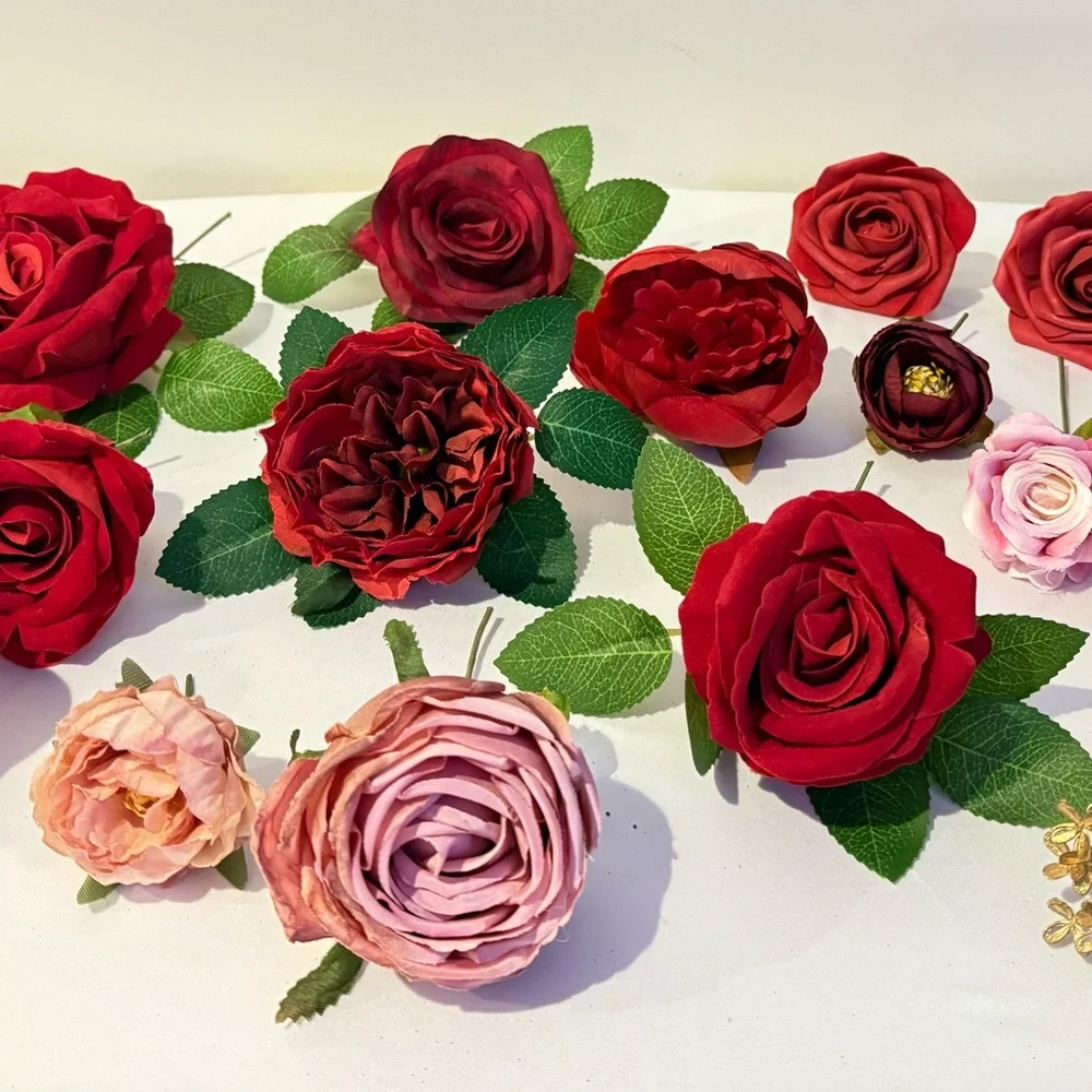 17 PCS Artificial Flowers Combo Fake Flowers for DIY.